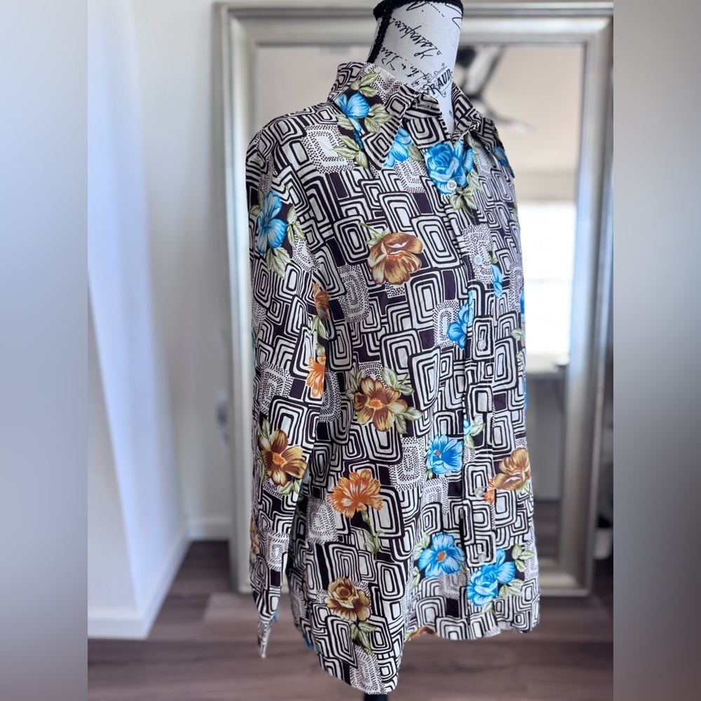 Vintage 70s Jubilee New York Weinststock Retro Abstract Psychedelic Button Shirt - Picture 3 of 11